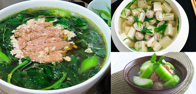 Món canh 1: Canh bí đao nấu tôm