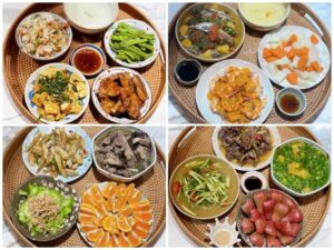 Mâm cơm đầy những món yêu thích