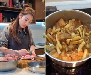 Bữa cơm ấm áp của mẹ con